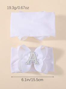 bilicaca 1pc Soft White Letter Baby Headband, Baby Birthday Accessory, Warm & Absorbent To Protect Baby Growth - White - View 6
