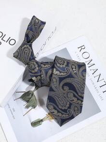 1条时尚佩斯利花纹领带，复古风格，适合休闲、商务、派对等场合。 - 彩色 - 查看 6