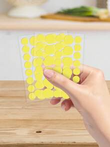 1080片黄色圆形脸部贴纸，不含酒精和香料，温和亲肤，易于粘贴，防水透气。是拍照和脸部彩绘的必备品，适用于各种派对、聚会和娱乐活动。另有720/180/72/36片装可选。赠品、旅行、平价好物、旅行必备品 - 彩色 - 查看 6