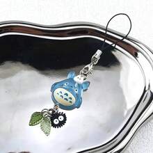 Kawaii Blue Animal  Phone Charm Soot  Keychain Woodland Anime Cat Cosplay Pendant Accessories Handmade Y2K Gift - Longmao xanh - Xem 5