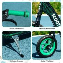 Children's Scooter, Height-Adjustable Kick Scooter For Children, With Brake, Stand, 2 Wheels, Steel - Green - View 4