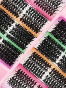 自然款假睫毛嫁接套装：288片假睫毛，单根假睫毛，含胶水和睫毛镊子，适合在家DIY嫁接睫毛。 - 彩色 - 查看 6