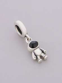 HuooNew 1件简约925纯银宇航员造型吊坠，男女皆宜的生日礼物 - 銀色 - 查看 3