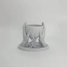 1pc Sculptural Vase With Marble Color Tone, Ins Style Desktop Decor, Succulent Planter - A - View 10