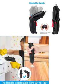 Desarmador Electrico Recargable Set de Destornillador 47pzs Mini Taladro ElectricoDesarmador Electrico Recargable Set de Destornillador 47pzs Mini Taladro Electrico - Negro - Ver 8