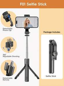 1.7m/69cm Portable Selfie Stick With LED Multi-Color Fill Light, Extendable Selfie Stick Tripod, Wireless Remote, Lightweight And Compact, Compatible With IPhone 16/15/14/13/12 Pro/Xs Max, Android Phones And GoPro - Black and White - View 13