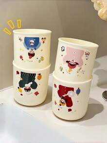 Household Gargle Cup, Inverted Toothbrush Cup, Couple Toothbrush Cup, Cartoon Dental Supplies Rack, Bathroom Wall-Mounted Rinse Cup - Multicolor - View 2