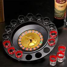Rueda de ruleta de vidrio en miniatura - Juego de beber, Juego de fiesta para adultos (2 bolas y 16 vasos), Regalo y juego de Año Nuevo, Regalo y juego de San Valentín - Multicolor - Ver 12