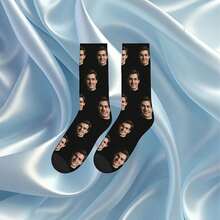 Customized Men's Mid-Tube DIY Photo Portraits, Sexualized Novelties - The Perfect Gift For Your Boyfriend Or Partner, Parent/Mother, Birthday Or Special Occasion - đen - Xem 7