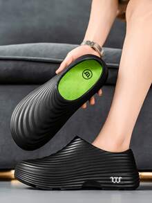 1 Pair Men's Waterproof, Anti-Slip, Oil-Resistant, Kitchen/Chef Shoes, Soft Bottom, Suitable For Food Industry - Black - View 9