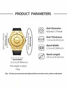1PC Christmas Men's DOM Barrel Watch | Bold Sporty Silicone Band Watch - Masculine Holiday Gift - Black - View 3