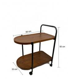 Mesa Carrito de Alimentos con ruedas, estante de almacenamiento, mesa de té pequeña, carrito de madera, Mesa auxiliar Móvil - Gris Oscuro - Ver 3