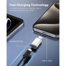 Adaptador Lightning a USB C, paquete de 4 unidades, no para auriculares/micrófono/unidad flash/Apple Pencil, adaptador USB-C a L - como en la foto - Ver 3