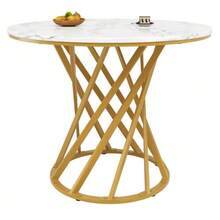 Dining Tables - Golden + White - View 6