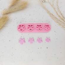 1/5pcs Mini Flower & Star Shaped Polymer Clay Cutters, Pink Flower & Star Design, Handcraft Tools For DIY Nail Art, Earrings And Jewelry Making - Pink - View 7
