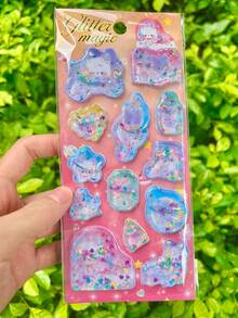 3D Embossed Glitter Cartoon Animal Shiny Crystal Decorative Stickers, Crystal Stickers For Decorating Water Bottles, Refrigerators, Phone Cases, Notebooks, Crafts, Rewards And Gifts - Multicolor - View 5