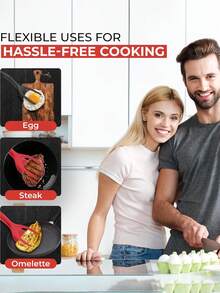 1pc Egg Flipper, Steak Flipper, 2-In-1 Handle Flipper, Creative Mom's Spatula, Egg Flipper, Multi-Functional Non-Stick Kitchen Spatula, Spatula Clip, Pancake Spatula, Toast Clip, Burger Clip, Chicken Roll Spatula, Kitchen Cooking Tools, Steak Frying Grilling Tools, Also Suitable For Bread And Fish. - Multicolor - View 5