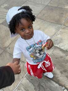 1pc Young Boy Casual Printed Round Neck Short Sleeve T-Shirt, Summer Student Wear - A And Versatile T-Shirt That Brings Joy And Happiness To Every Child! - White - View 2