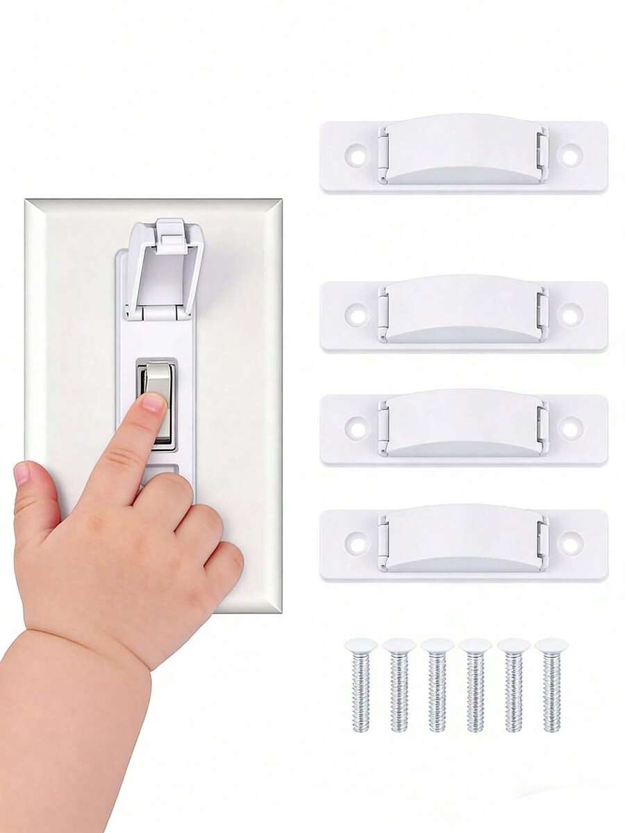 4Pcs Wall Switch Guard, Proof Wall Cover Guard For Toggle Light Switch Protects Your Lights Or Circuits From Being Accidentally Light Switchs Protection, Keep Toggle Switchs In On Or Off Position - Multicolor - View 1