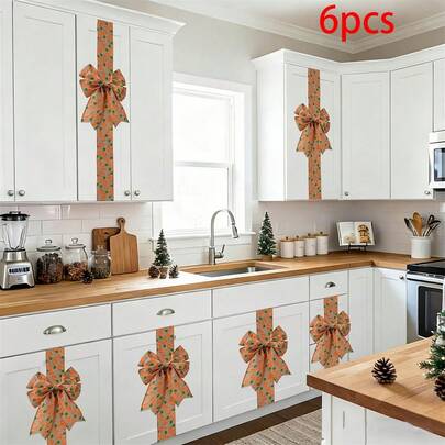 6pcs Easter Bows, Cute Carrot Print DIY Craft Cabinet Door Bow Holiday Home Decor Party Favor