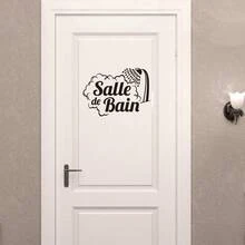 1pc French Style Shower Door Sticker, Suitable For Bathroom Shower Room Home Decor - Black - View 8