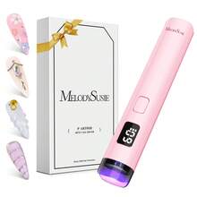 Handheld UV Light For Gel Nails, Mini Portable Cordless Nail Lamp With LCD Display, Eye-Protective Cover, Flash Curing For Glue Pink - Pink - View 1