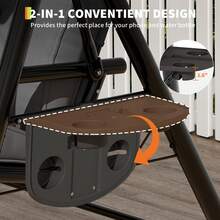 Columpio para 2 Personas con Toldo Ajustable - Cojines Extraíbles, Marco Resistente y Portavasos Integrado - Perfecto para Relajarse en Terraza, Balcón o Jardín - gris - Ver 7