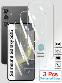 3pcs 9H 2.5D Tempered Glass Screen Protector, Compatible With Samsung Galaxy S26 S25 S24 Plus Ultra S21 S22 S23+ Plus S21+ S22+ S23+ S24+ S25+ S26+, Transparent Protective Film, Ultrasonic Fingerprint Unlock, Birthday, Family, Friend Gift, Phone Screen Protector, Phone Accessories, Waterproof, Shockproof, Anti-Fall, Anti-Scratch, Full Coverage - White - View 11