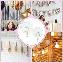 10pcs Mini Transparent Adhesive Hooks, Seamless Hanging Flag Hooks For Valentine's Day Party, Wall Storage Hooks, Party Decor Accessories, DIY Home Decor Hanging Hooks, Ceiling Hooks - Clear - View 4