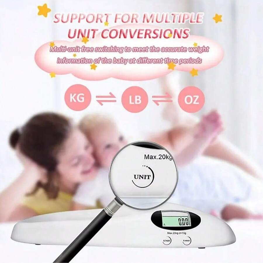 BASCULA DIGITAL PARA BEBE PEDIATRICA - Excelente opción para saber el peso de tu bebe en caso de alguna enfermedad - Ligera y Compacta para poder trasladar - SOPORTA HASTA 20 KG - Blanco - Ver 1