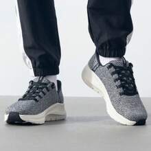 Skechers 男士新款轻便缓震休闲步行运动鞋 - 白色/黑色 - 查看 2