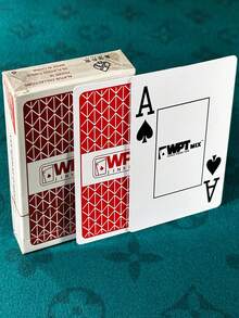 1副WPT德州扑克牌，专业扑克牌，大字体PVC材质，不褪色哑光表面，耐弯折变形，手感和视觉设计俱佳。 - 彩色 - 查看 6