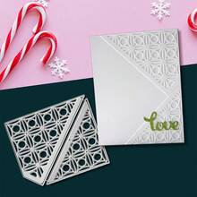 创意网格背景模具，DIY剪贴簿相册和压花模板，贺卡制作工具，卡片纸切割工艺品，礼品卡制作模板模切。 - 銀色 - 查看 2