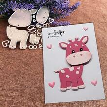 Troqueles creativos con diseño de jirafa, herramienta DIY para scrapbooking, álbum y estarcido, para hacer tarjetas de felicitación, recortar papel para manualidades, plantilla de troqueles para hacer tarjetas de regalo. - plata - Ver 3