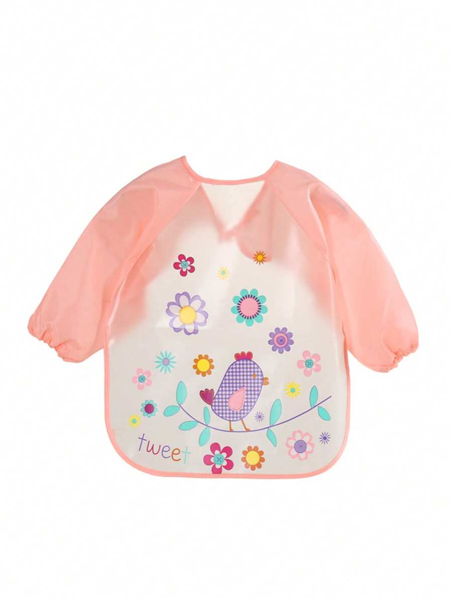 1件婴儿无袖防水罩衫，婴儿夏季喂食围兜，透气印花双面连体衣 - 彩色 - 查看 1