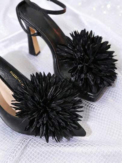 2 pezzi Accessori per scarpe rimovibili e fai-da-te, fermagli per scarpe a forma di fiore neri, fibbia decorativa tutto in uno, decorazione elegante e alla moda per scarpe da donna con tacco alto, sandali, décolleté, adatta per l'ufficio, il lavoro, le feste