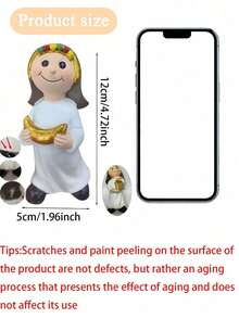 Estatueta decorativa de menina do Ramadã (1 peça), mini, fofa e durável, ideal para decoração do Eid, podendo ser usada em escritórios, lareiras, mesas de jantar e outros ambientes domésticos. - Multicolorido - Ver 7
