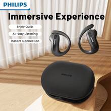 PHILIPS 飞利浦 2025 新款真无线音乐耳机 游戏耳机 跑步运动无线耳机，带耳挂的无线耳机，纯正低音，包耳式耳机，防噪音耳机，内置麦克风，兼容安卓和苹果手机，运动耳机，智能耳机 - 均碼 - 查看 4