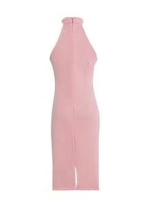 Women's Solid Color Elegant Party Zipper Backless Dress, Suitable For Dates And Parties, Spring/Summer - Baby Pink - View 5