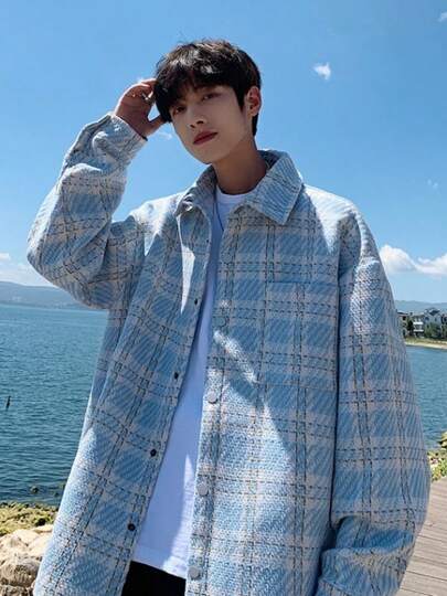 メンズ トップス チェック柄 シャツジャケット ゆったり カジュアル 情人節ギフト 春節 送料無料