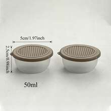 2/6个装可爱卡通图案塑料酱料杯，带盖，便携式密封调味碟，调味品容器，沙拉番茄芥末酱储存容器，可重复使用，适合学生和成人居家、学校、宿舍、办公室、户外露营、野餐、旅行等场合使用。 - 彩色 - 查看 16