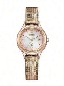 CITIZEN Relojes para mujer de lujo, minimalistas, con pulsera de acero inoxidable, esfera con números romanos pequeños y correa ajustable, como regalo - Rosa - Ver 5