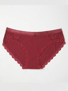 1 chiếc quần lót nữ màu đỏ, kiểu bikini ren gợi cảm, dáng hipster, co giãn, cỡ S-XL - Đỏ - Xem 6