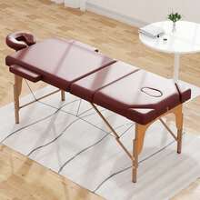 Mesa de masaje portátil de 28 pulgadas de ancho, cama para pestañas con altura ajustable - Burdeos - Ver 7