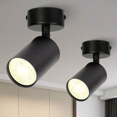 CANMEIJIA GU10 LED Recessed Ceiling Light, Aluminum Housing, Black/White, With/Without Bulb, Suitable For Shop/Study/Bedroom/Living Room/Cafe/Exhibition Hall/Gallery/Museum/Corridor/Porch, Choose Size As Needed