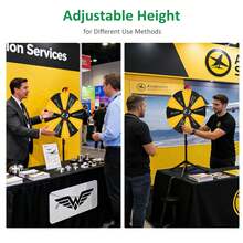 WinSpin 24" Pop Up Displays Spinning Prize Wheel Adjustable Height DIY Modular Spin Doodle Game For Events - Black & Yellow - View 4