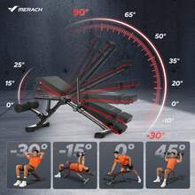 MERACH Adjustable Weight Bench With 72 Training Angles, Foldable Weight Benches For Home Gym With 990 LBS,  Perfect For Home Workouts . Great For Full-Body Strength Training - Black and Red 2.0 - View 7