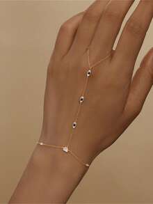 925 Sterling Silver Gold Plated Women's Bracelet, Elegant 18K Gold Bracelet, CZ Diamond Inlaid Women's Bracelet, Anti-Oxidation Jewelry Gift - 金色-眼睛 - 查看 1