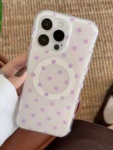 1个新款奢华磁吸紫色波点韩版可爱手机壳，时尚百搭，兼容苹果17系列、11/12/12 Pro、13/14/15、13 Pro/14 Pro/15 Pro、12 Pro Max/13 Pro Max/14 Pro Max/15 Pro Max、16、16 Pro、16 Pro Max、17、17 Pro、17 Pro Max，防震，男女通用 - 彩色 - 查看 2