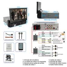 Autoestéreo 1DIN Pantalla Retráctil Táctil 7Pulgadas estereo para carro USB Bluetooth Cámara car audio - B - Ver 8